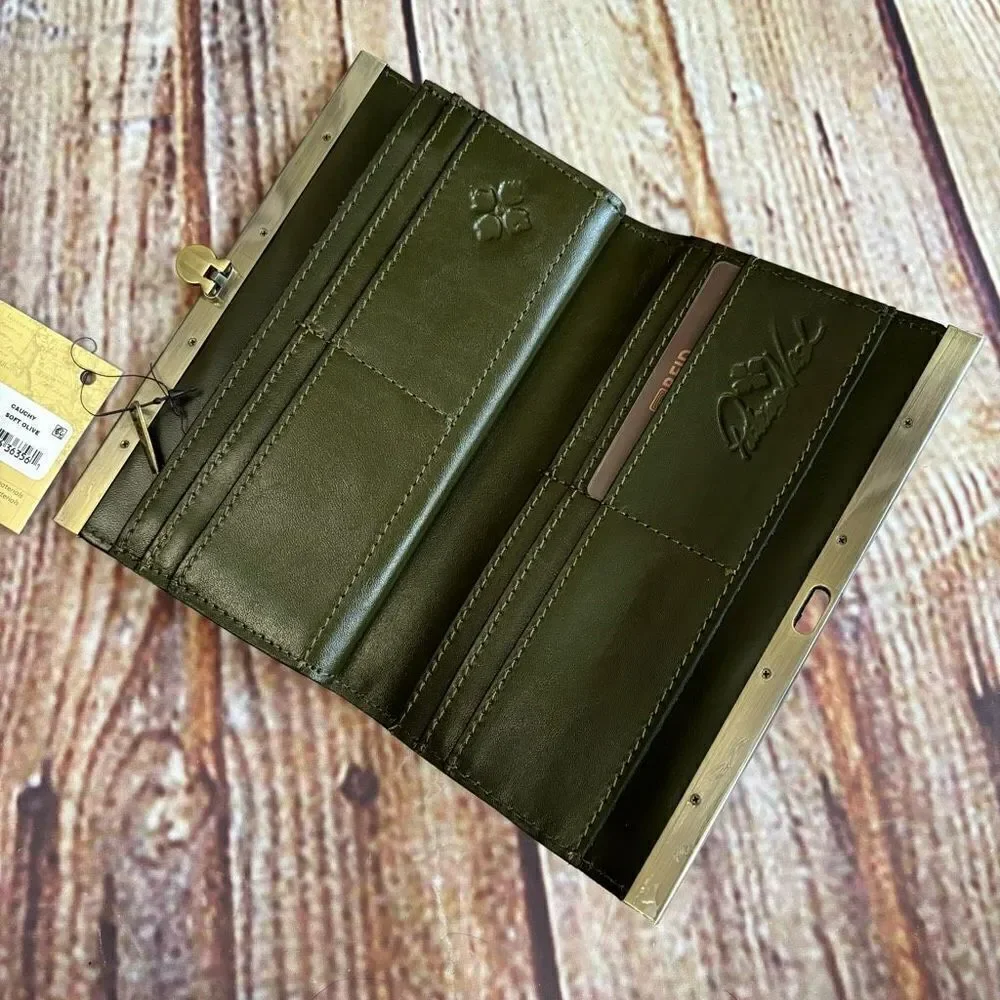Patricia Nash Bundle Tooled Cauchy Wallet Olive Leather Brand New NWT